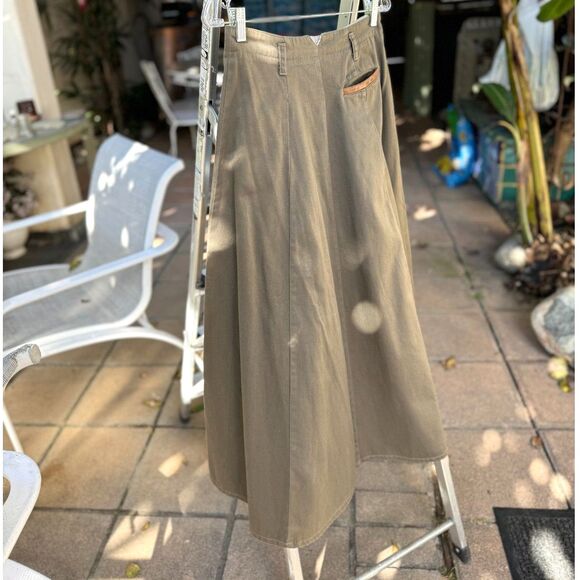 VTG 1987 Banana Republic Savanna Cotton Twill Khaki Pewter Maxi Skirt VTG SZ 10 - Picture 10 of 10